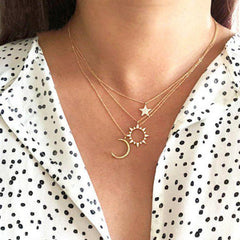 3 Piece Celestial Pave Necklace With ® Crystals 18K Gold Plated Necklace in 18K Gold Plated