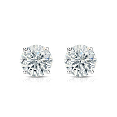 2ct Diamond Stud Earring Womens Studs 14k White Gold Mens Earrings Round Diamond ITALY Design